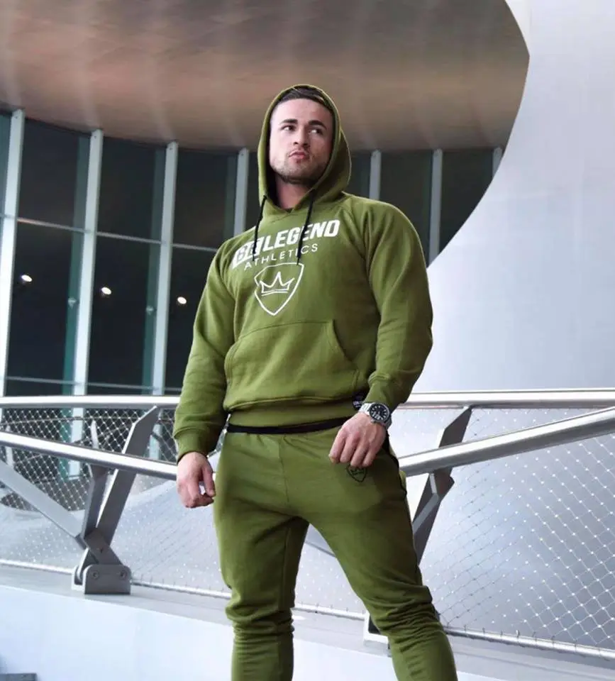 Men Navy Muscle Fit Running Pants with Logo — feature 11