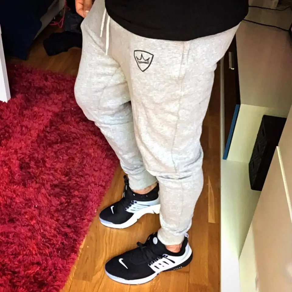 Men Navy Muscle Fit Running Pants with Logo — feature 13