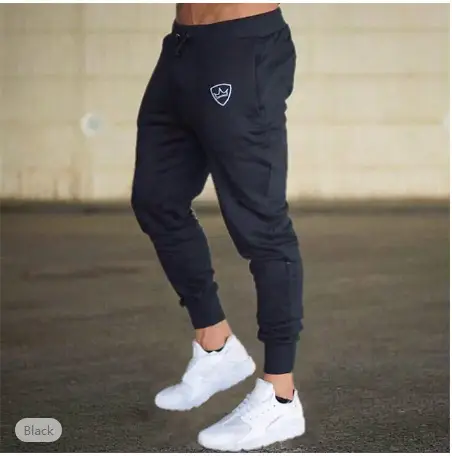 Men Navy Muscle Fit Running Pants with Logo — feature 5