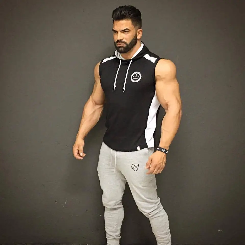 Men Navy Muscle Fit Running Pants with Logo — feature 9