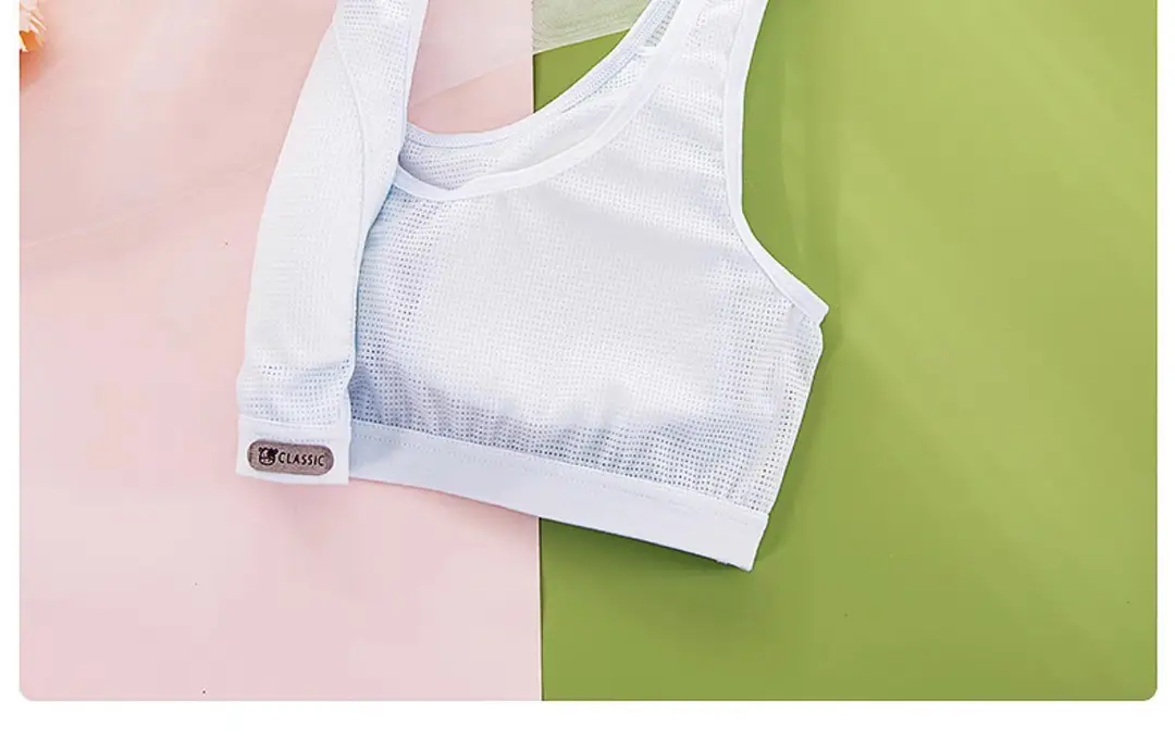 Mesh Breathable Girls' Underwear Puberty Summer Thin Shockproof Vest for Junior High School Students Big Children Bra — feature 9