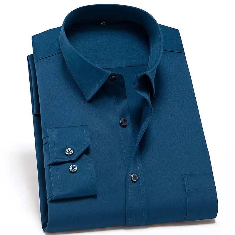 Men's Black Slim Fit Business Shirt with 3 Buttons - Image 10