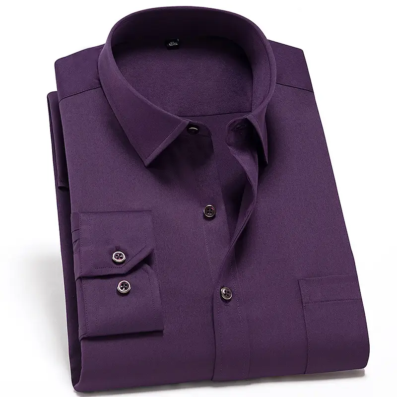 Men's Black Slim Fit Business Shirt with 3 Buttons - Image 11