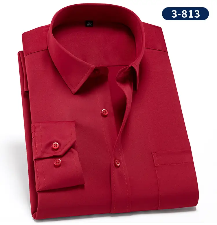 Men's Black Slim Fit Business Shirt with 3 Buttons — feature 10