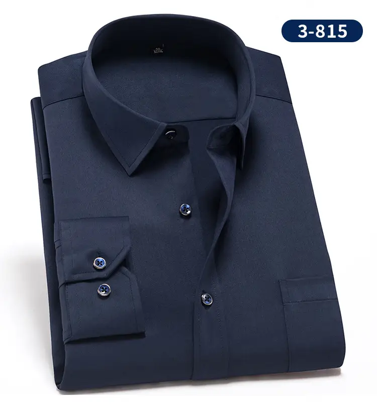 Men's Black Slim Fit Business Shirt with 3 Buttons — feature 11