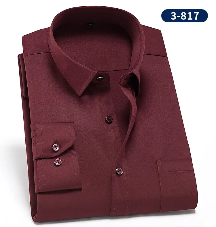 Men's Black Slim Fit Business Shirt with 3 Buttons — feature 13