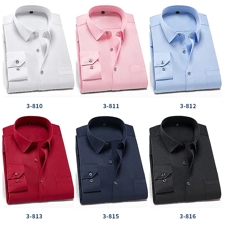 Men's Black Slim Fit Business Shirt with 3 Buttons — feature 4