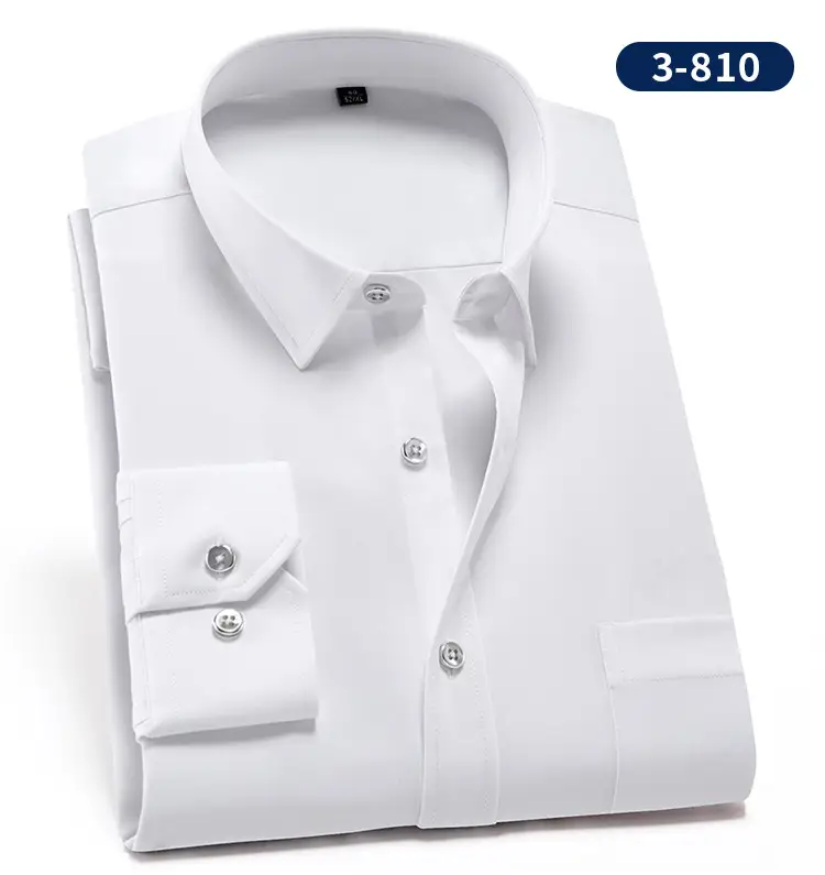Men's Black Slim Fit Business Shirt with 3 Buttons — feature 7