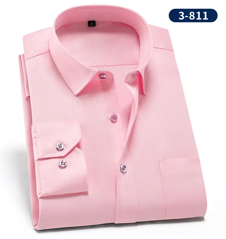 Men's Black Slim Fit Business Shirt with 3 Buttons — feature 8