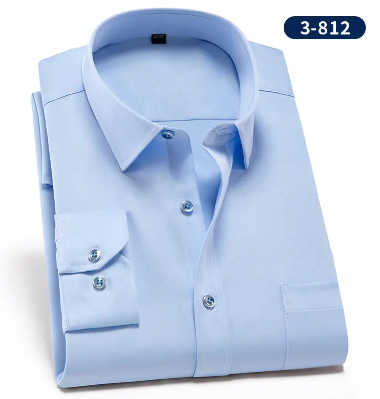 Men's Black Slim Fit Business Shirt with 3 Buttons — feature 9