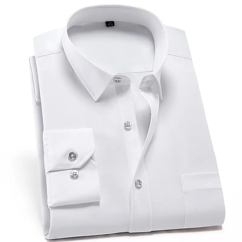 Men's Black Slim Fit Business Shirt with 3 Buttons - Image 2
