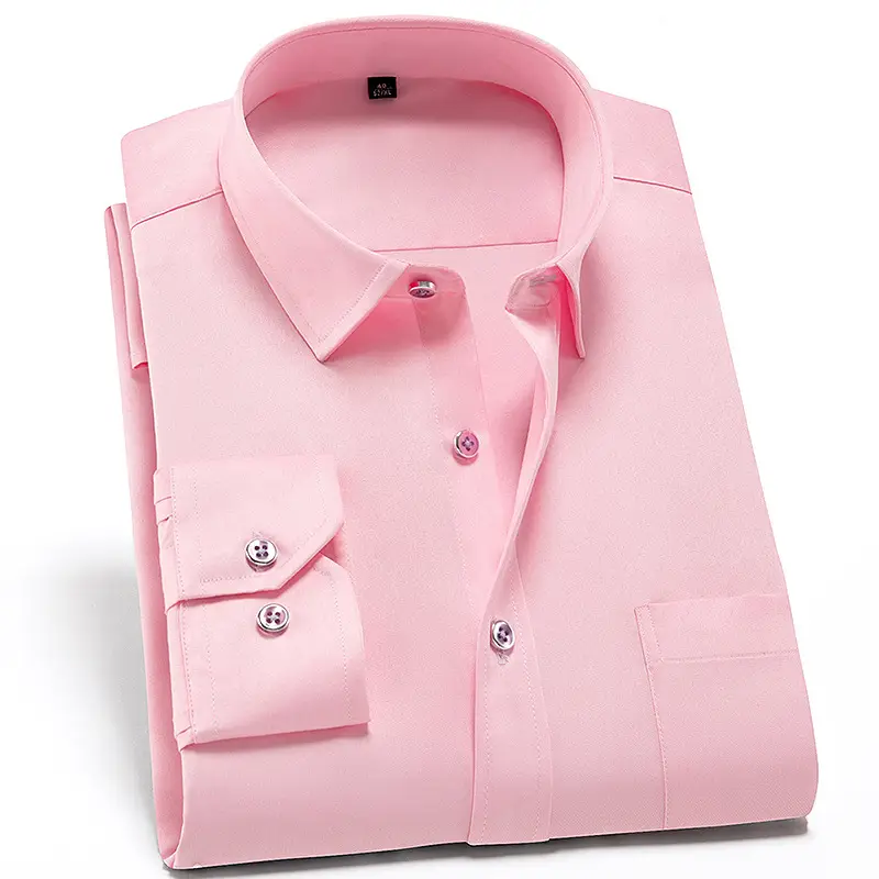 Men's Black Slim Fit Business Shirt with 3 Buttons - Image 3