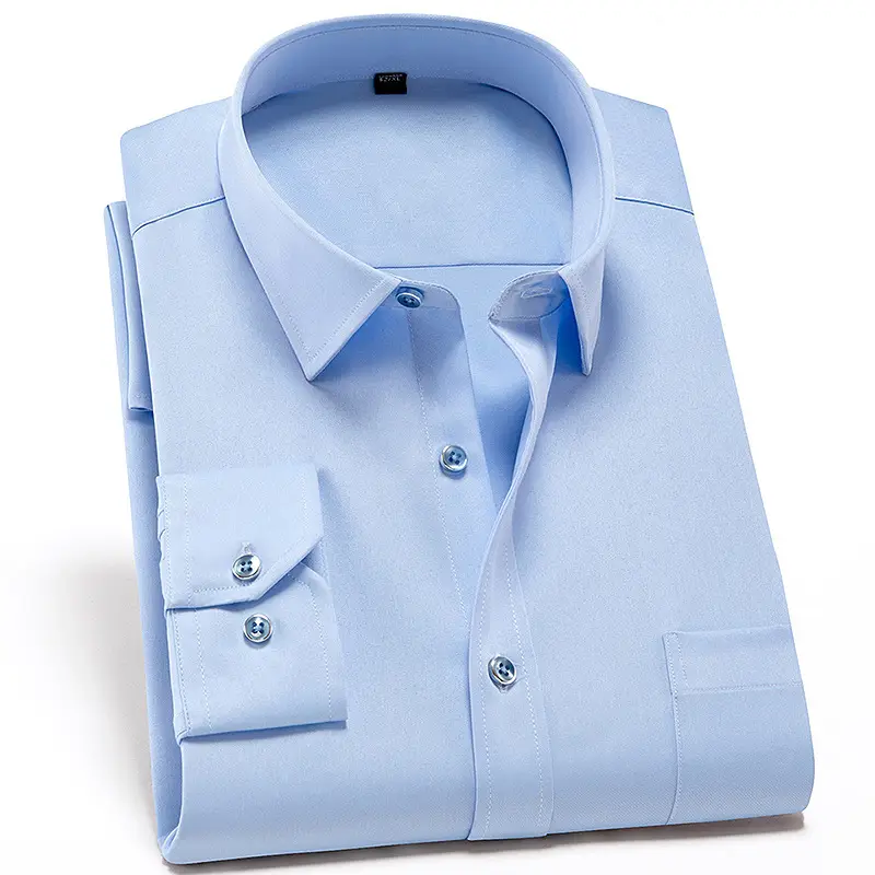 Men's Black Slim Fit Business Shirt with 3 Buttons - Image 4