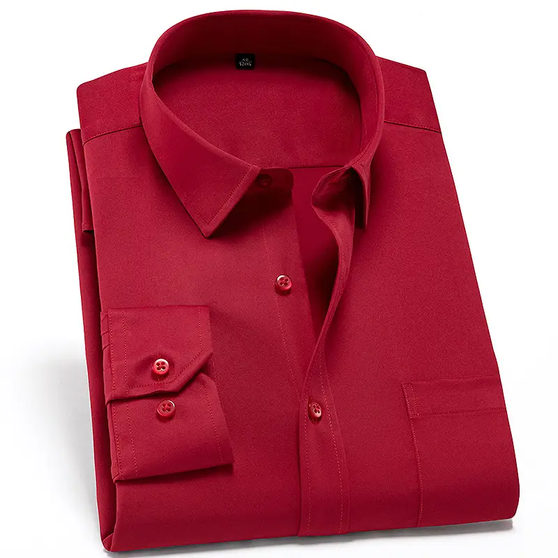 Men's Black Slim Fit Business Shirt with 3 Buttons - Image 5