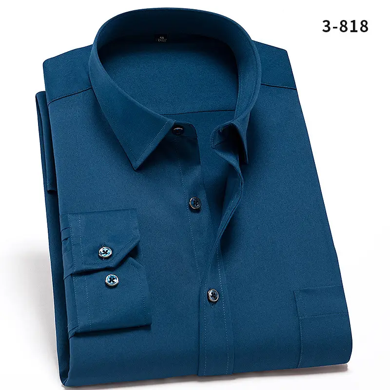 Men's Black Slim Fit Business Shirt with 3 Buttons - Image 8