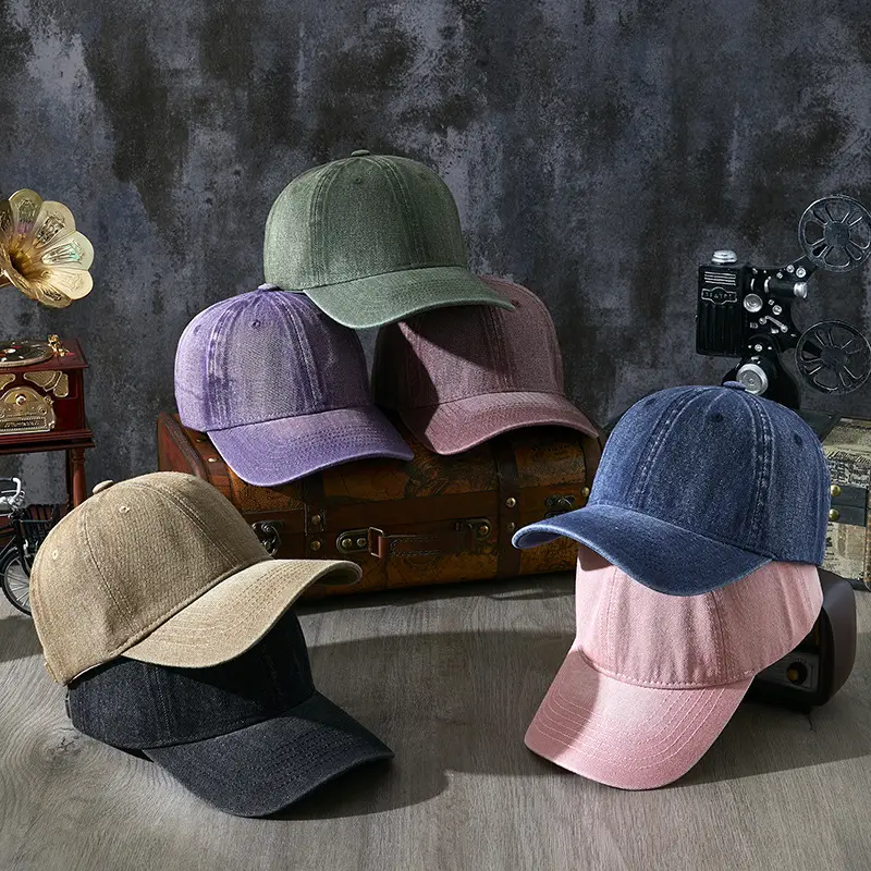 Pink Women's Retro Denim Cap Windproof Sunscreen - Image 13