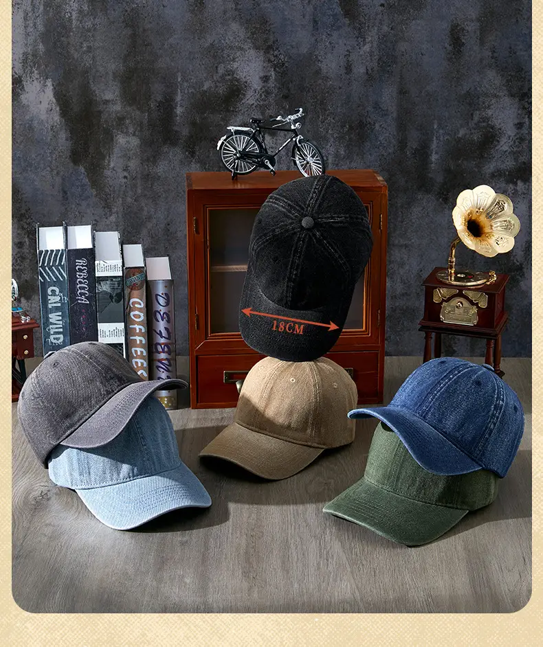 Pink Women's Retro Denim Cap Windproof Sunscreen — feature 10