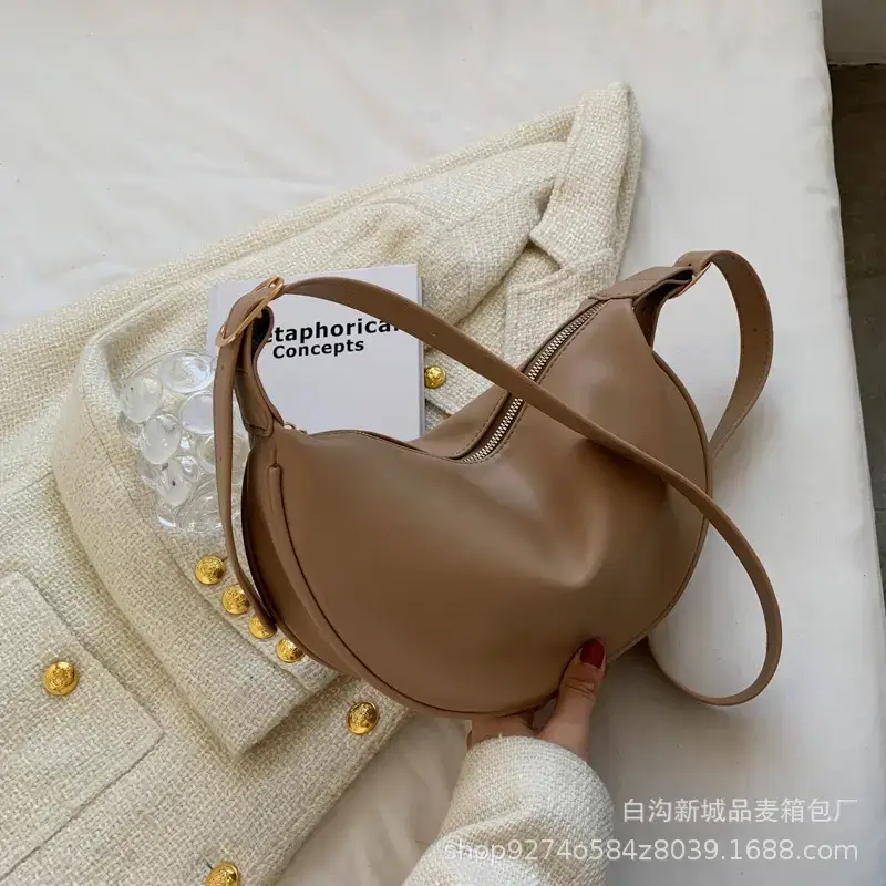 Brown PU Shoulder Bag for Women Commuting Lightweight - Image 2