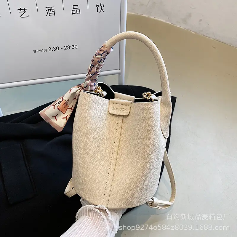 French Style Beige Shoulder Crossbody Bag 2026