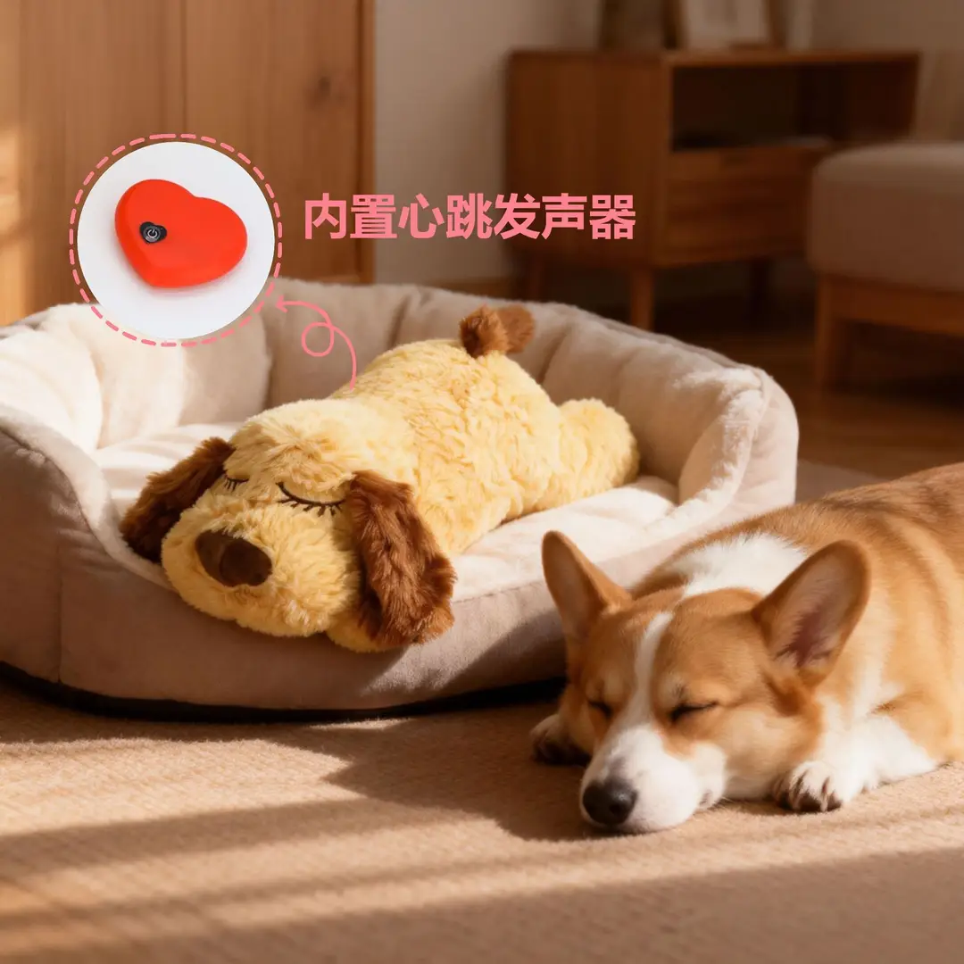 Pet Abebe Dog Heartbeat Soothing Toy for Accompaniment, Interactive Entertainment for Cats and Dogs, Relieving Boredom, Sleep Aid for Pets