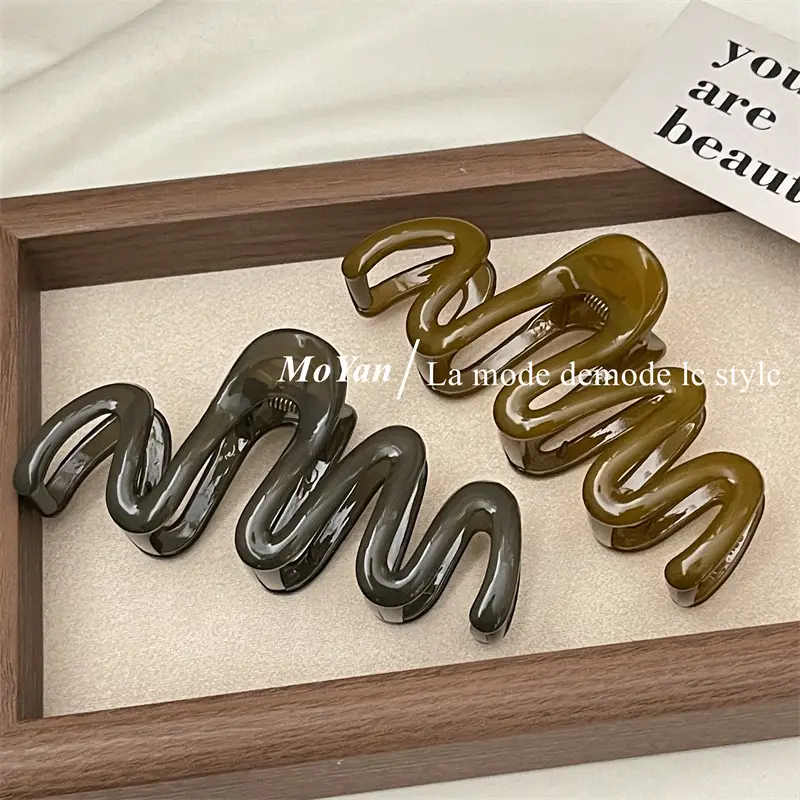 Elegant Wave Hair Clips for Women Dark Brown - Image 5