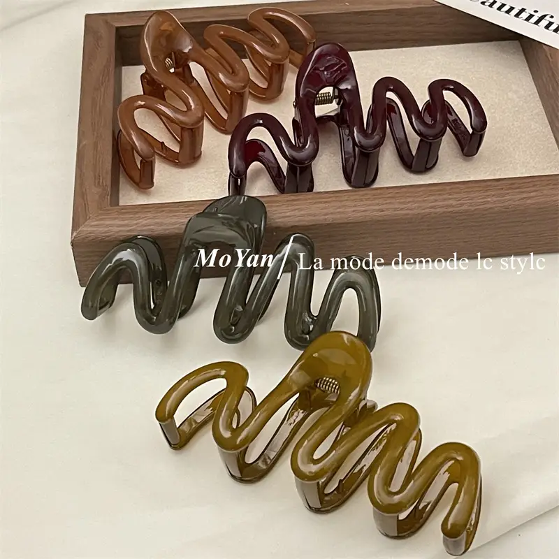 Elegant Wave Hair Clips for Women Dark Brown — feature 10