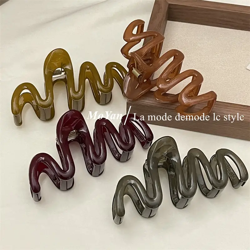 Elegant Wave Hair Clips for Women Dark Brown — feature 15