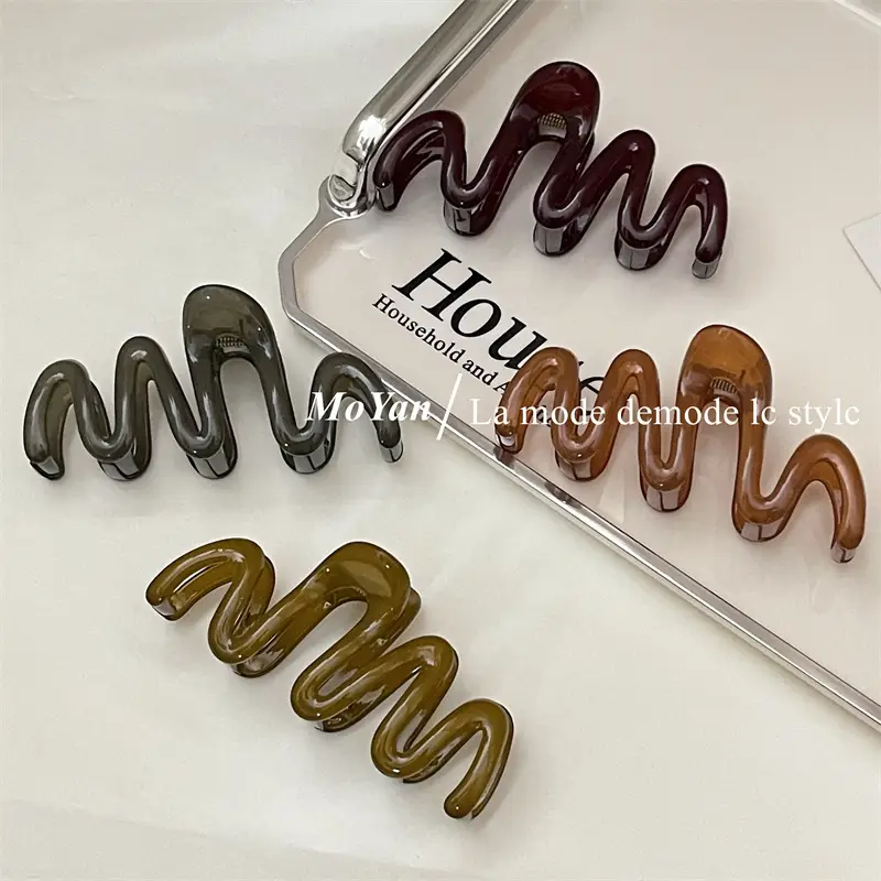 Elegant Wave Hair Clips for Women Dark Brown — feature 16
