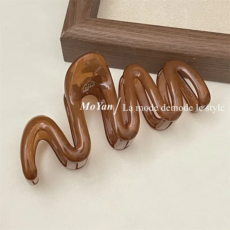 Elegant Wave Hair Clips for Women Dark Brown - Image 2