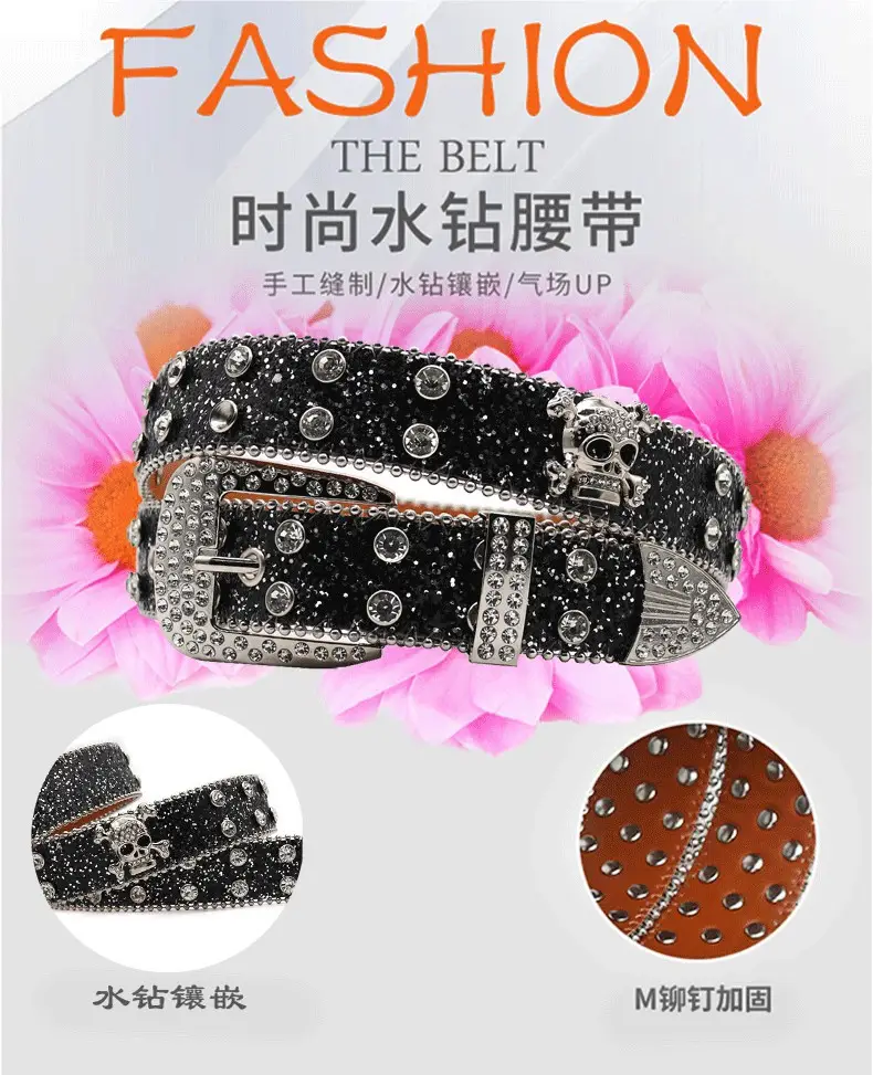 Punk Rhinestone Belt with Diamond Inlays β feature 4