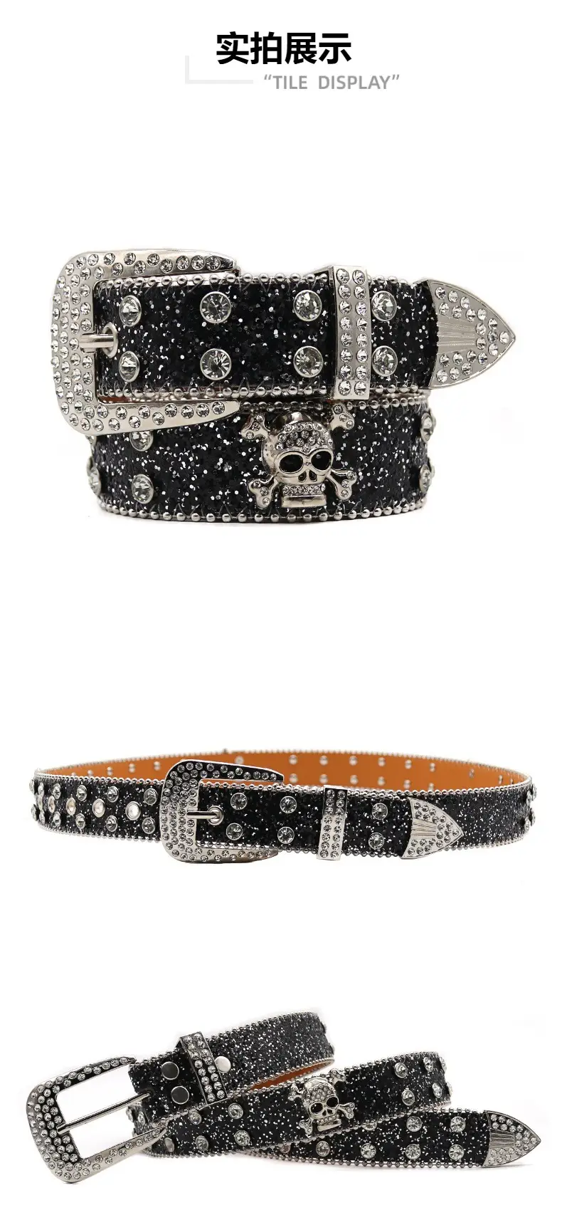 Punk Rhinestone Belt with Diamond Inlays β feature 9