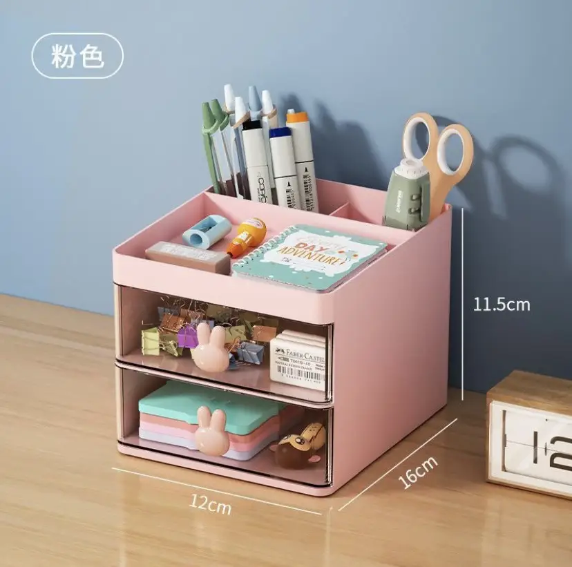 360 Rotating Cosmetic Brush Storage Box Blue