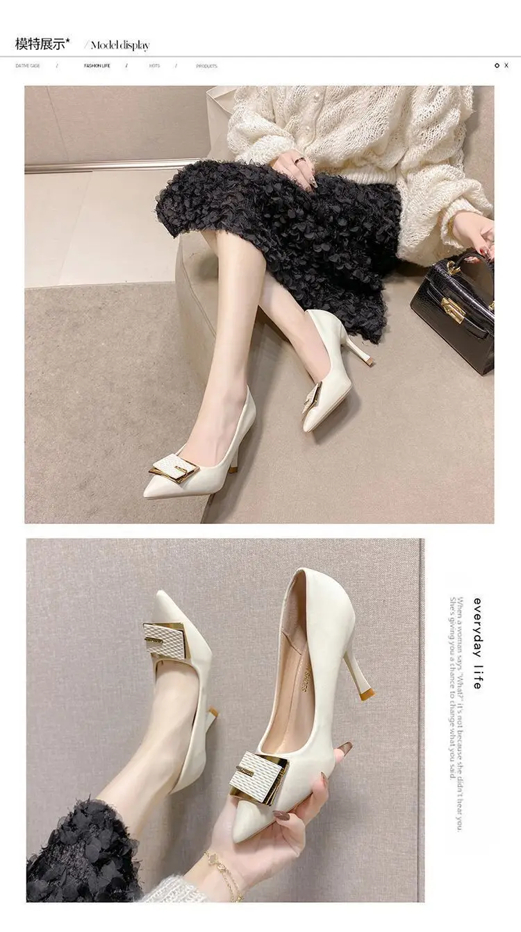 2023 Summer New Pointed Stiletto Heel All-match High Heels Women's French Style Elegant ol Fashion Wine Cup Heel Sexy Women's Shoes — feature 1
