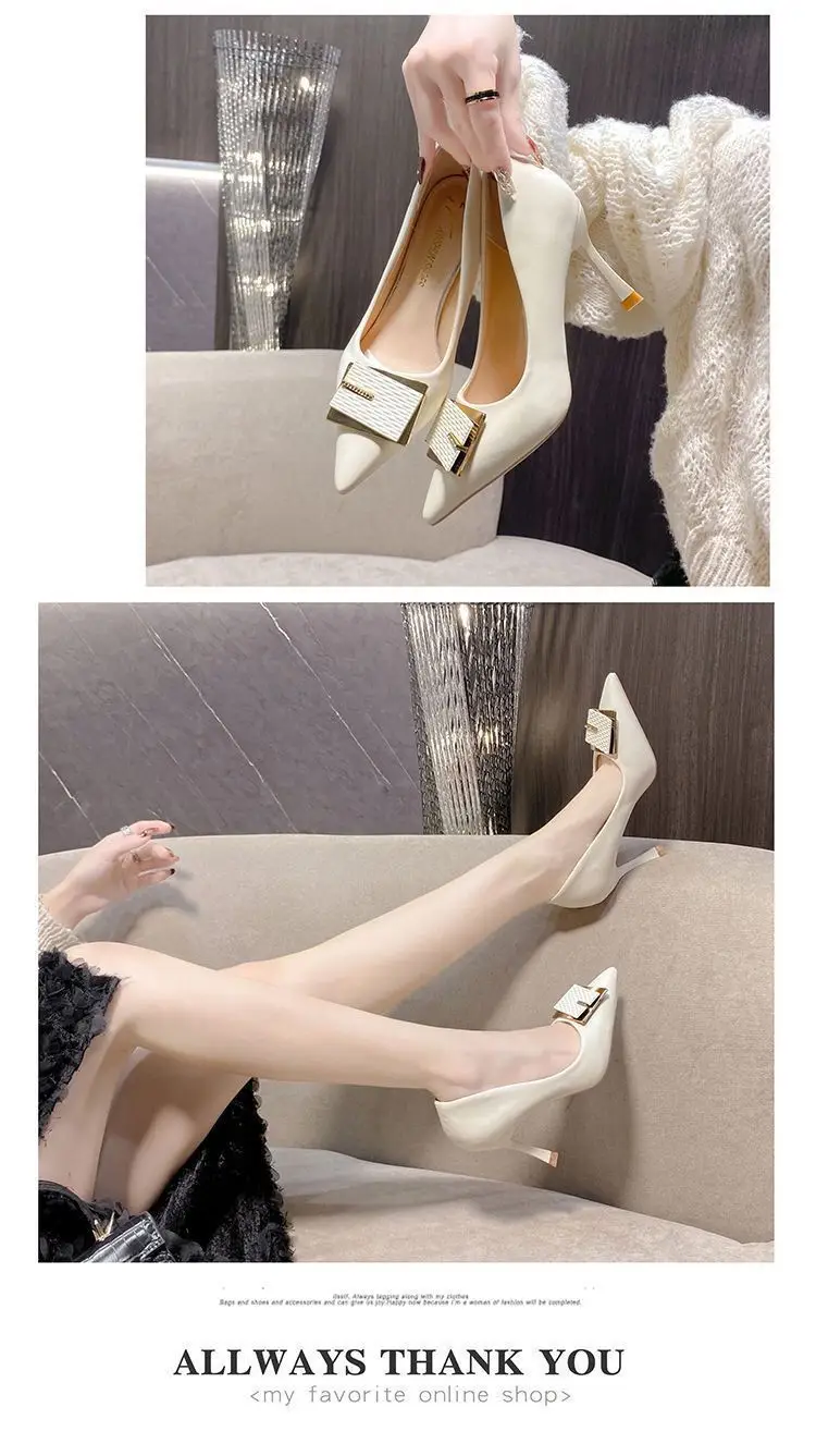 2023 Summer New Pointed Stiletto Heel All-match High Heels Women's French Style Elegant ol Fashion Wine Cup Heel Sexy Women's Shoes — feature 2