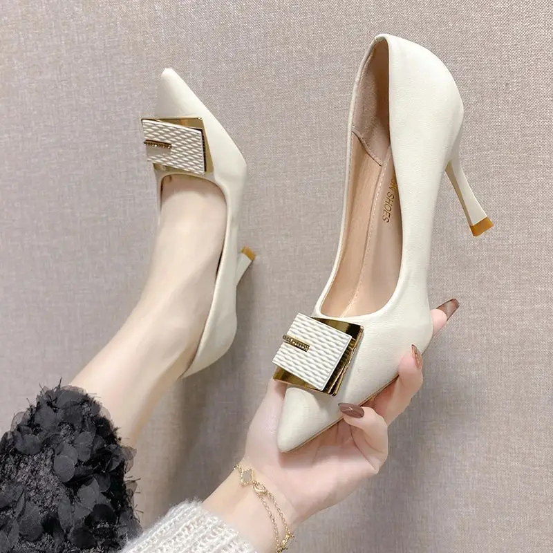 2023 Summer New Pointed Stiletto Heel All-match High Heels Women's French Style Elegant ol Fashion Wine Cup Heel Sexy Women's Shoes - Image 2