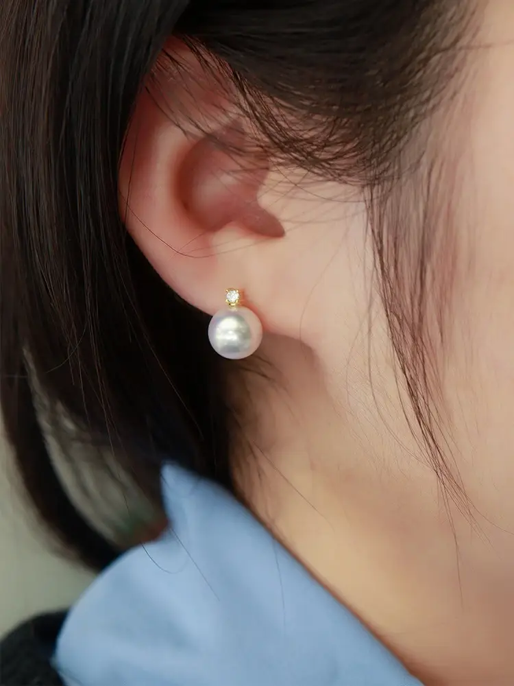 Classic Princess Pearl Earrings Gold Plated Flat Design — feature 7