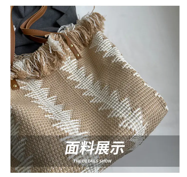 Women's 2023 Braided Wool Shoulder Bag Large Capacity — feature 5