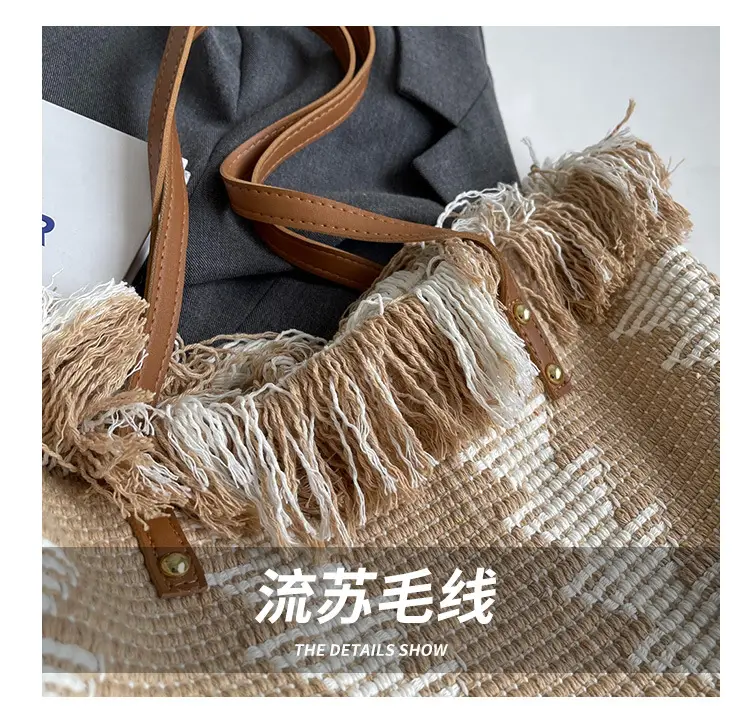 Women's 2023 Braided Wool Shoulder Bag Large Capacity — feature 6