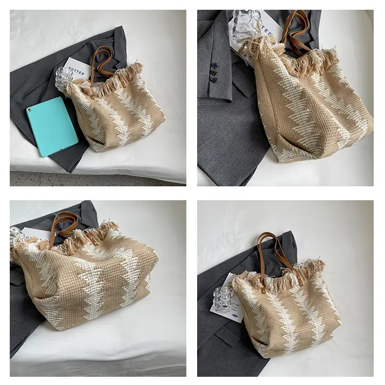 Women's 2023 Braided Wool Shoulder Bag Large Capacity — feature 9