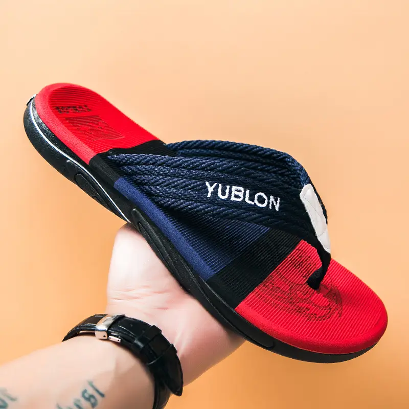 Korean Style Green Black Flip Flops Large