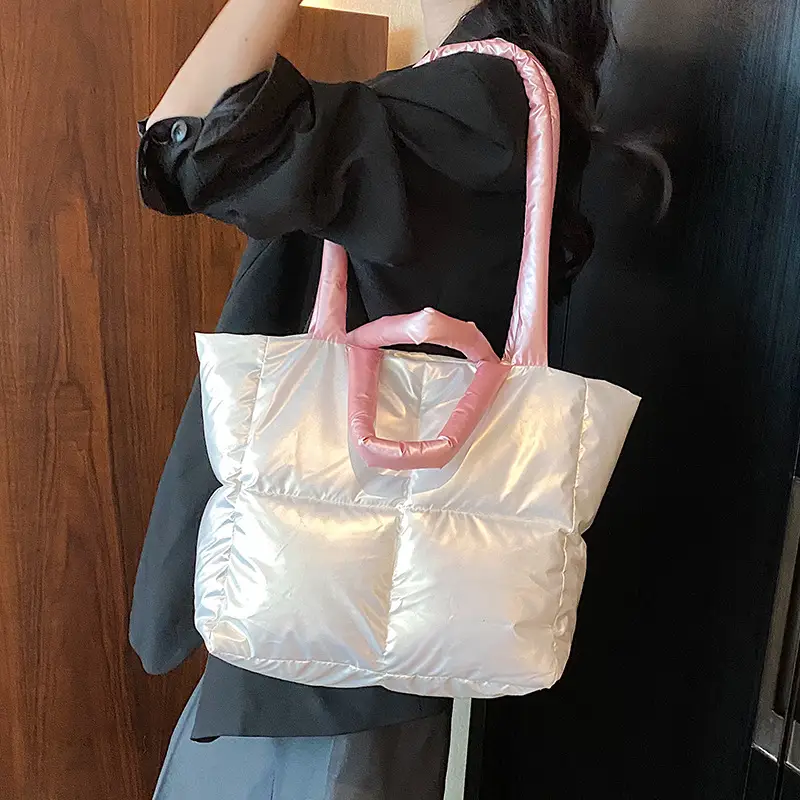 Women's Large Capacity Puffer Shoulder Bag Teal - Image 9