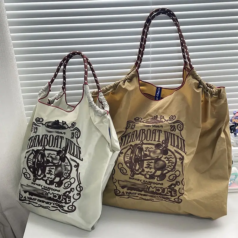 Mickey Mouse Embroidered Nylon Shopping Bag - Image 5