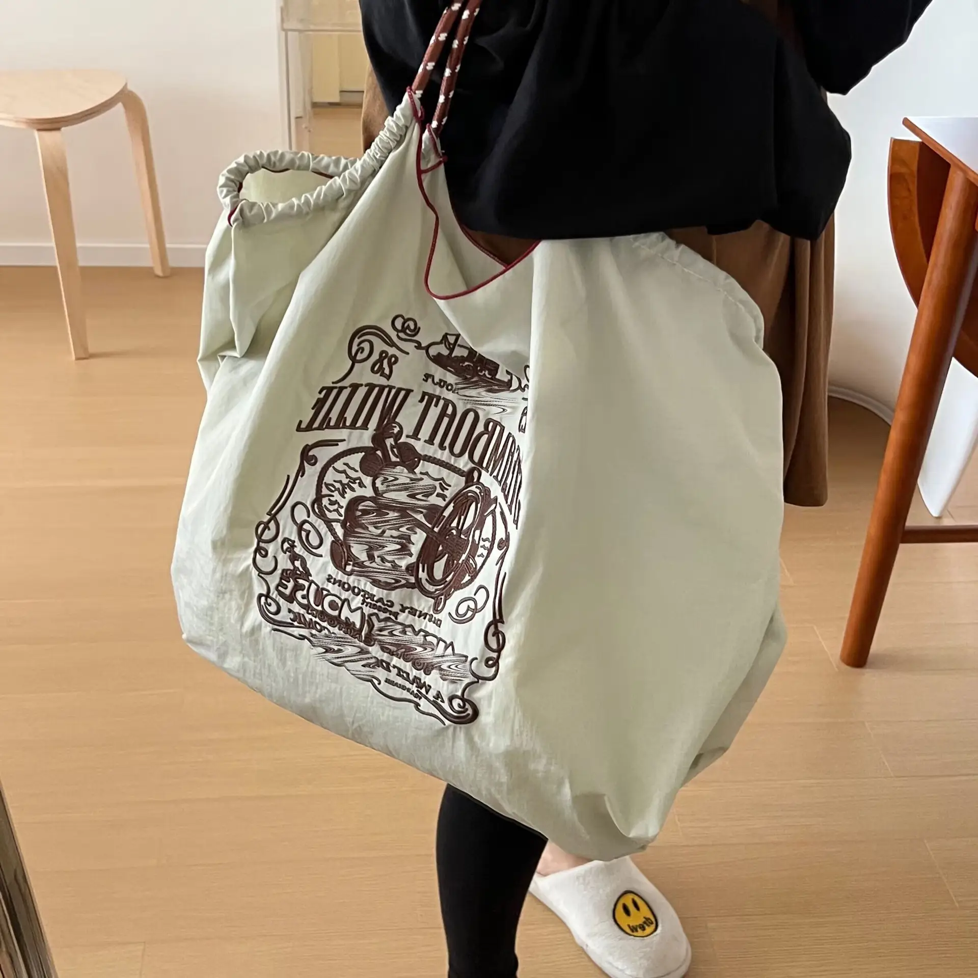 Mickey Mouse Embroidered Nylon Shopping Bag — feature 13