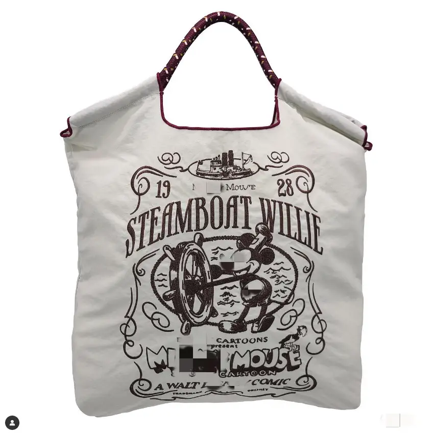 Mickey Mouse Embroidered Nylon Shopping Bag - Image 3