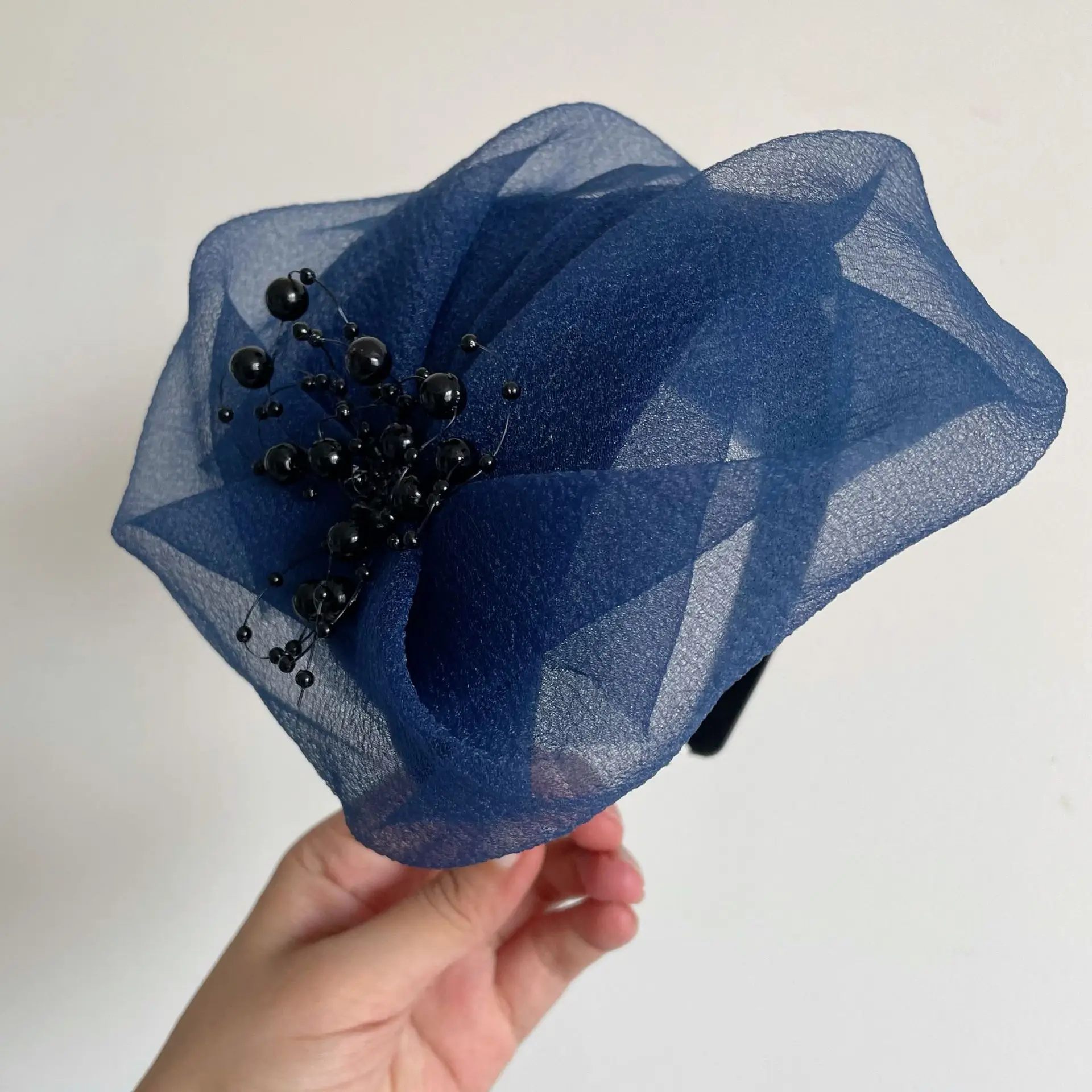 Black Beaded Hair Cover Hat for Women — feature 2