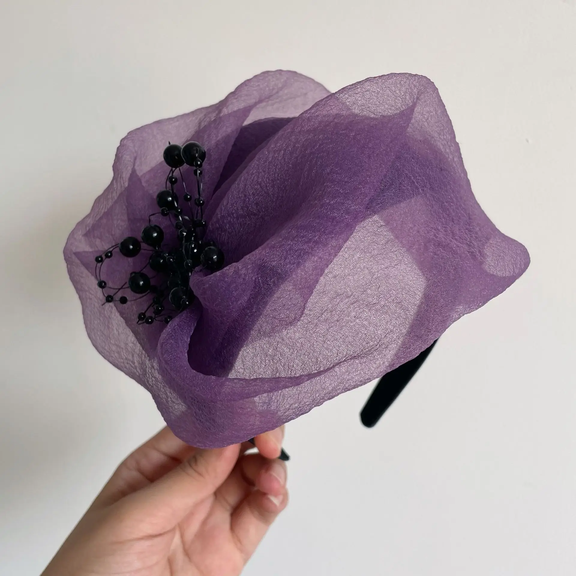 Black Beaded Hair Cover Hat for Women — feature 3