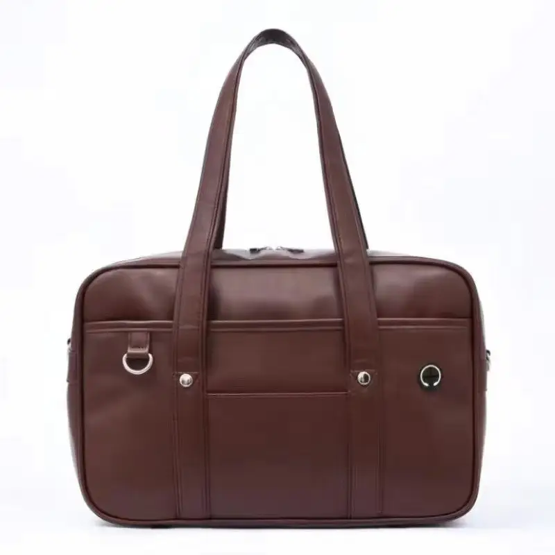 Brown PU Leather Travel Bag for Students - Image 6