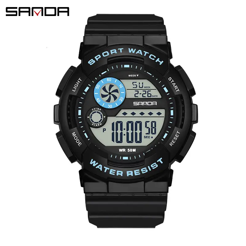 Sanda Black Digital Analog Watch for Kids & Students