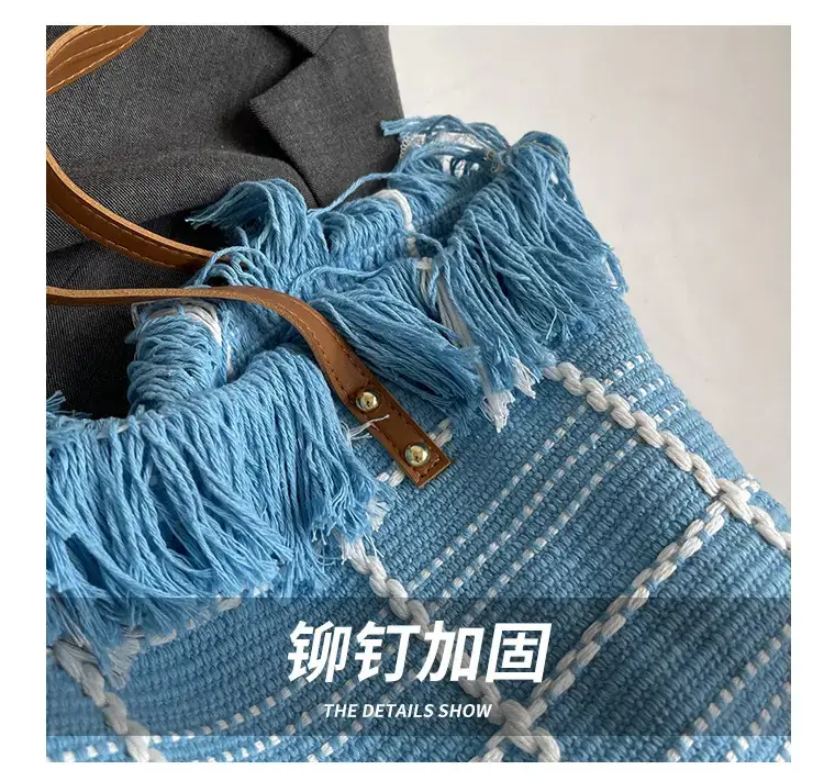 Green Knitted Shoulder Bag for Women 2023 Summer — feature 3