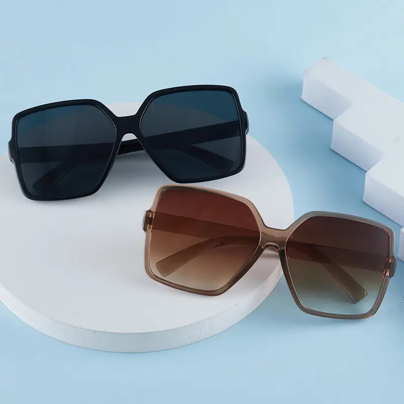 New Women's Anti-UV Square Sunglasses Black - Image 8